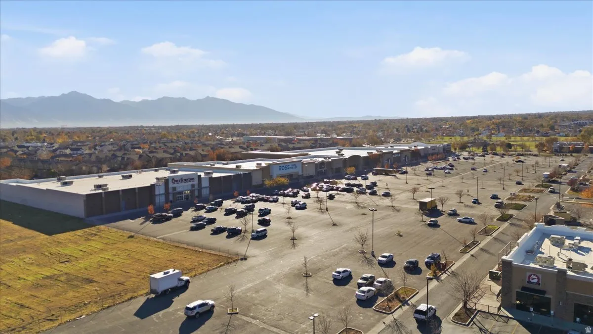 Aerial view of a mountainous background