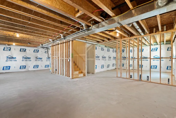 View of unfinished basement