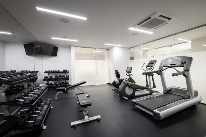 Gym featuring cooling unit