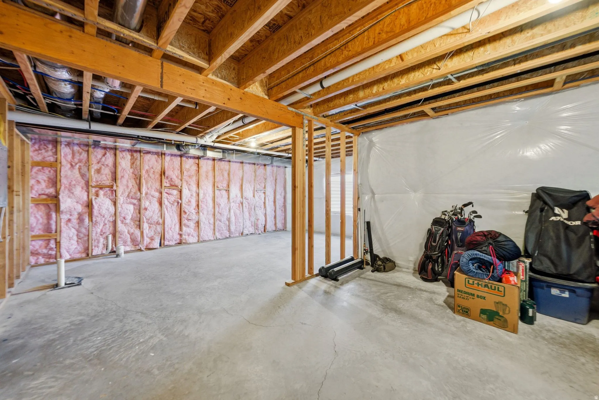 View of unfinished basement