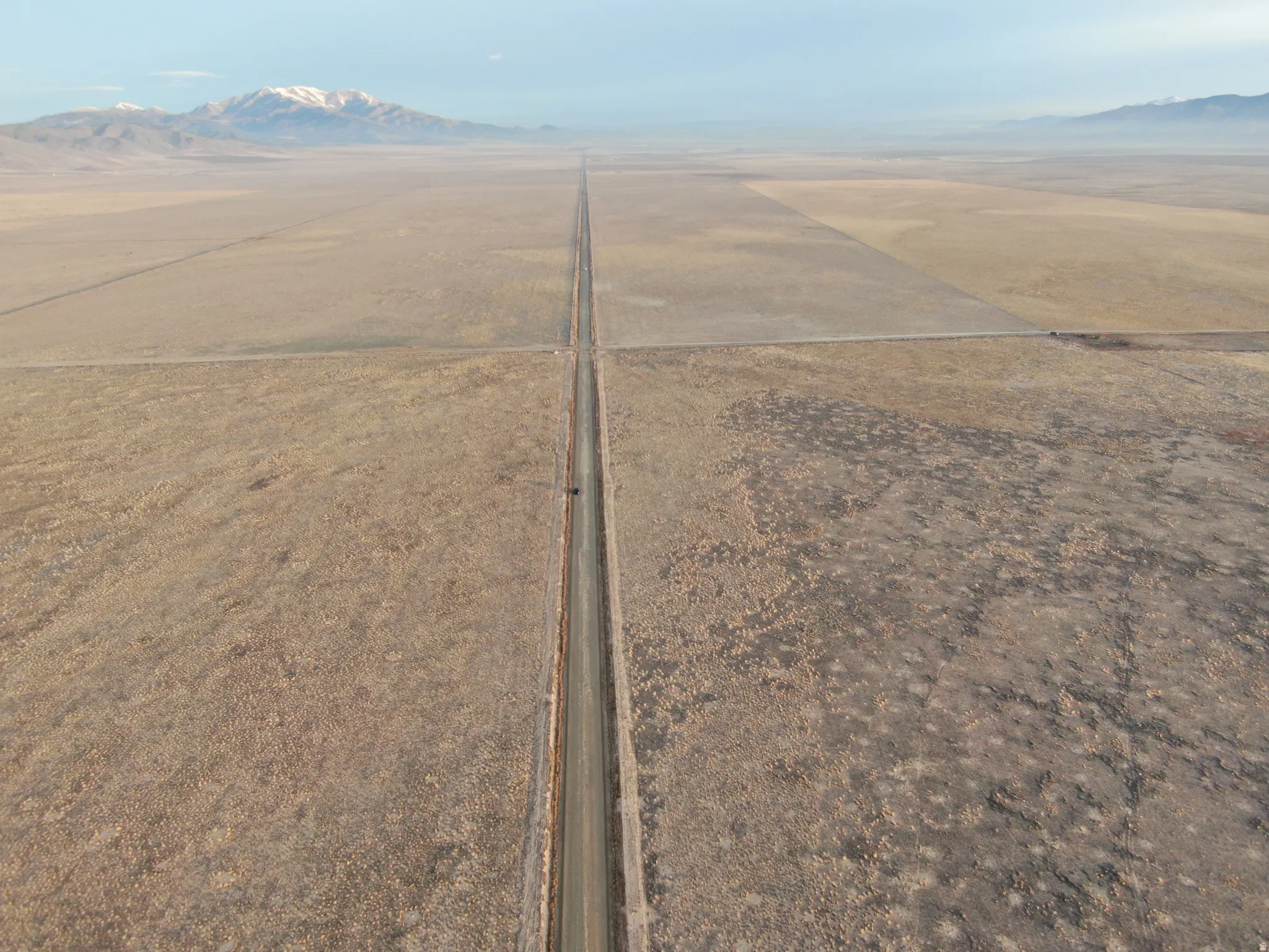 Overview of rural landscape featuring mountains