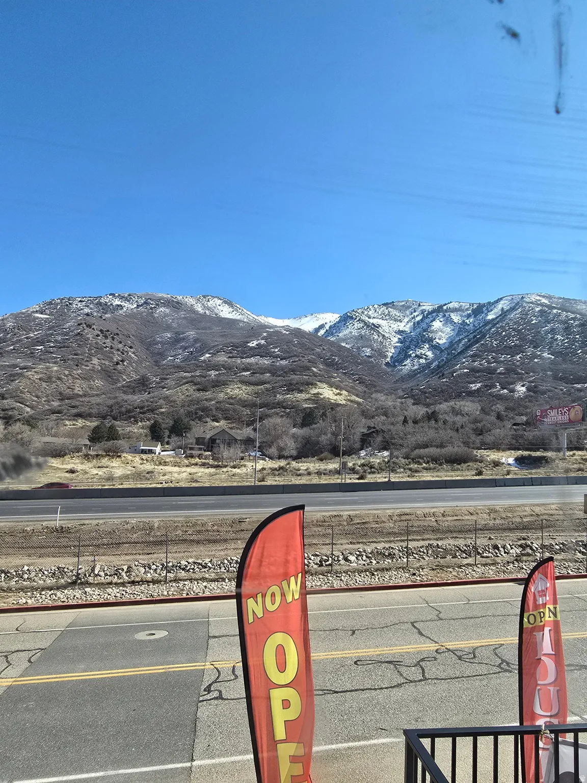 View of mountain background. East view.