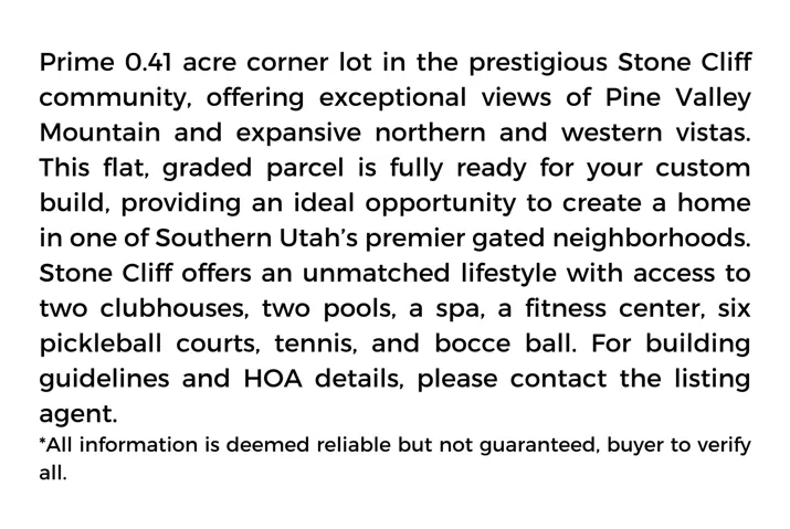 View of miscellaneous listing collateral