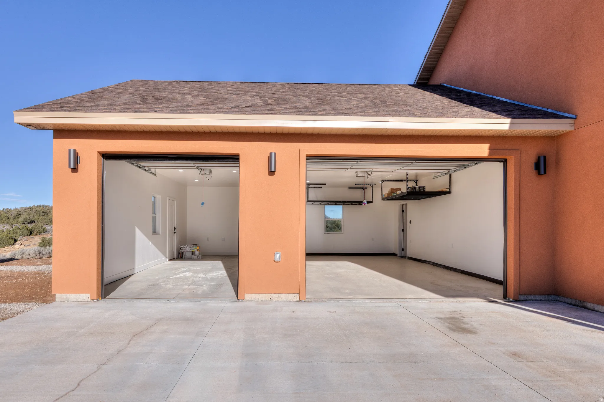 Garage with driveway