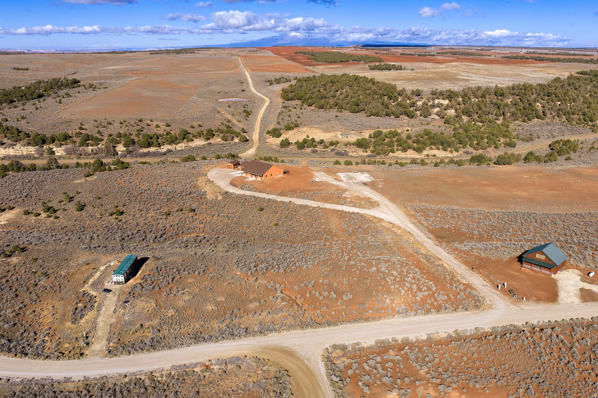Overview of rural landscape featuring a desert landscape