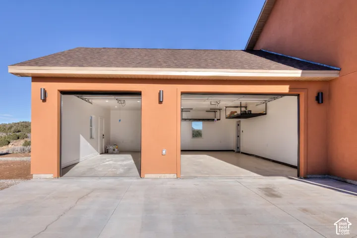 Garage with driveway