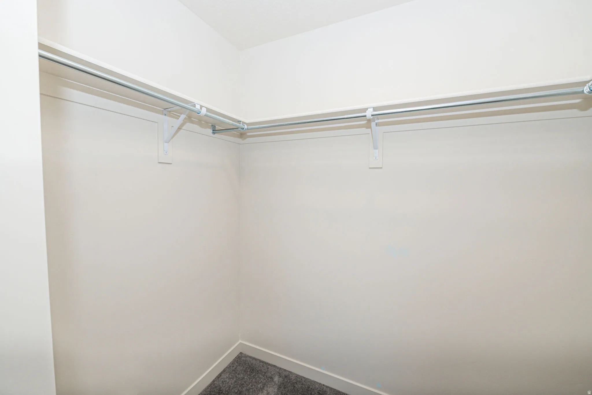 Spacious closet with carpet