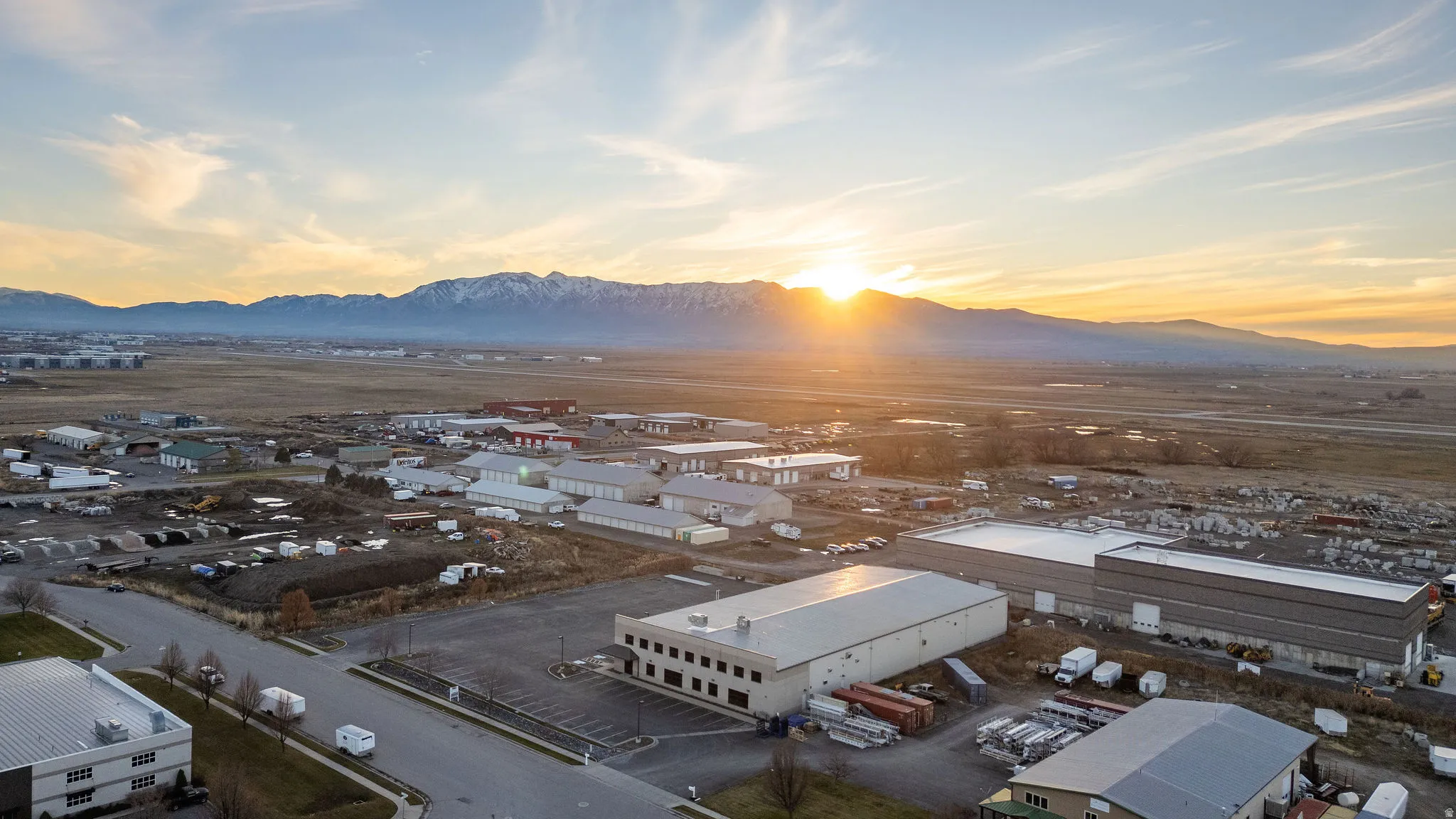 Bird's eye view of an industrial area