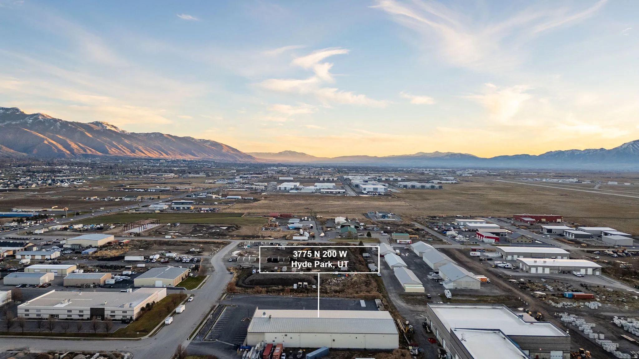 Aerial view of an industrial area