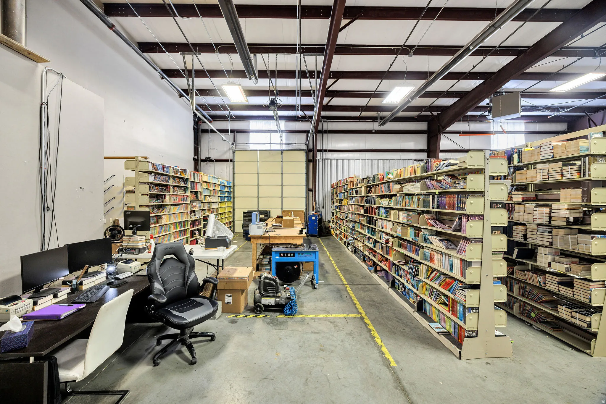 Garage with a heating unit