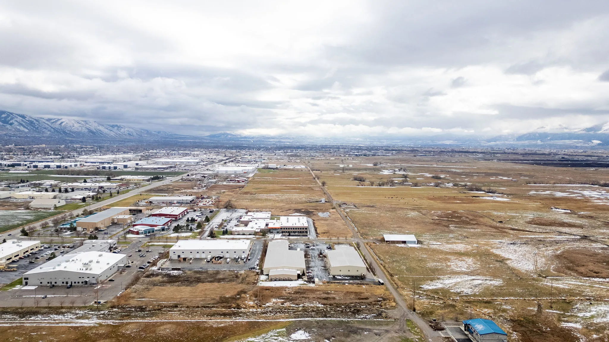Drone / aerial view of an industrial area