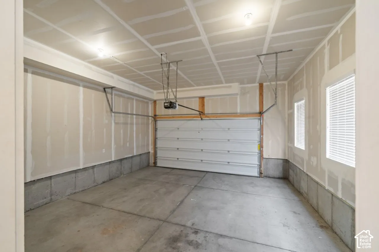 View of 2 car garage