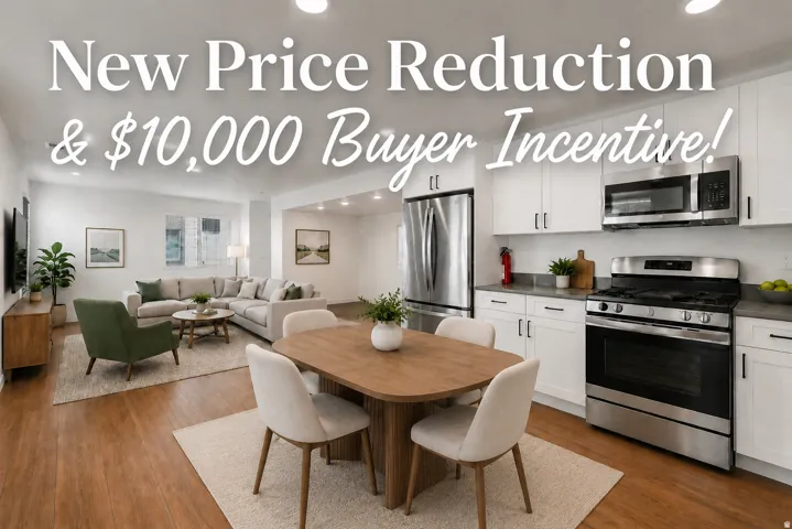 Open-concept living space featuring wood-finish flooring throughout