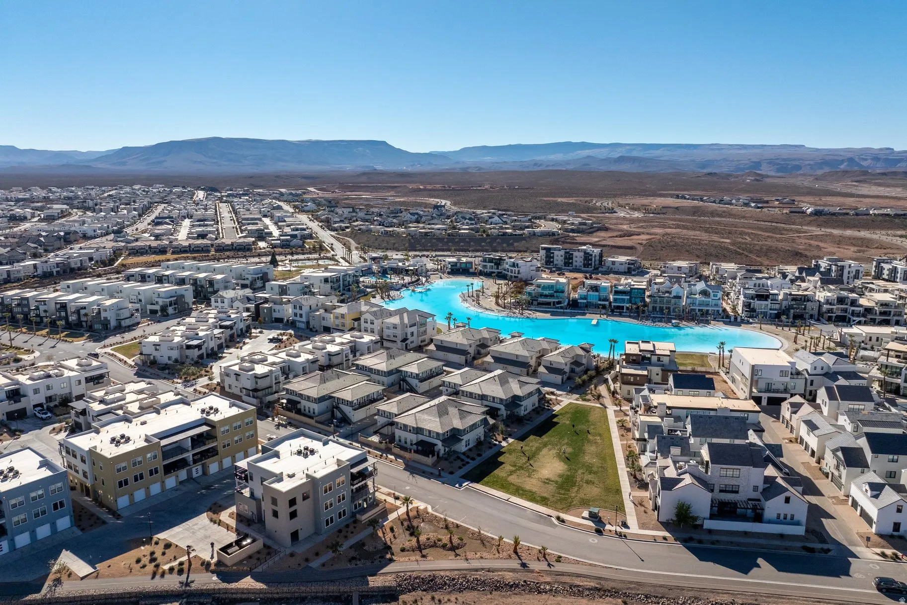 Bird's eye view of a mountain backdrop