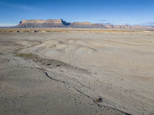 View of mountain background featuring a desert landscape
