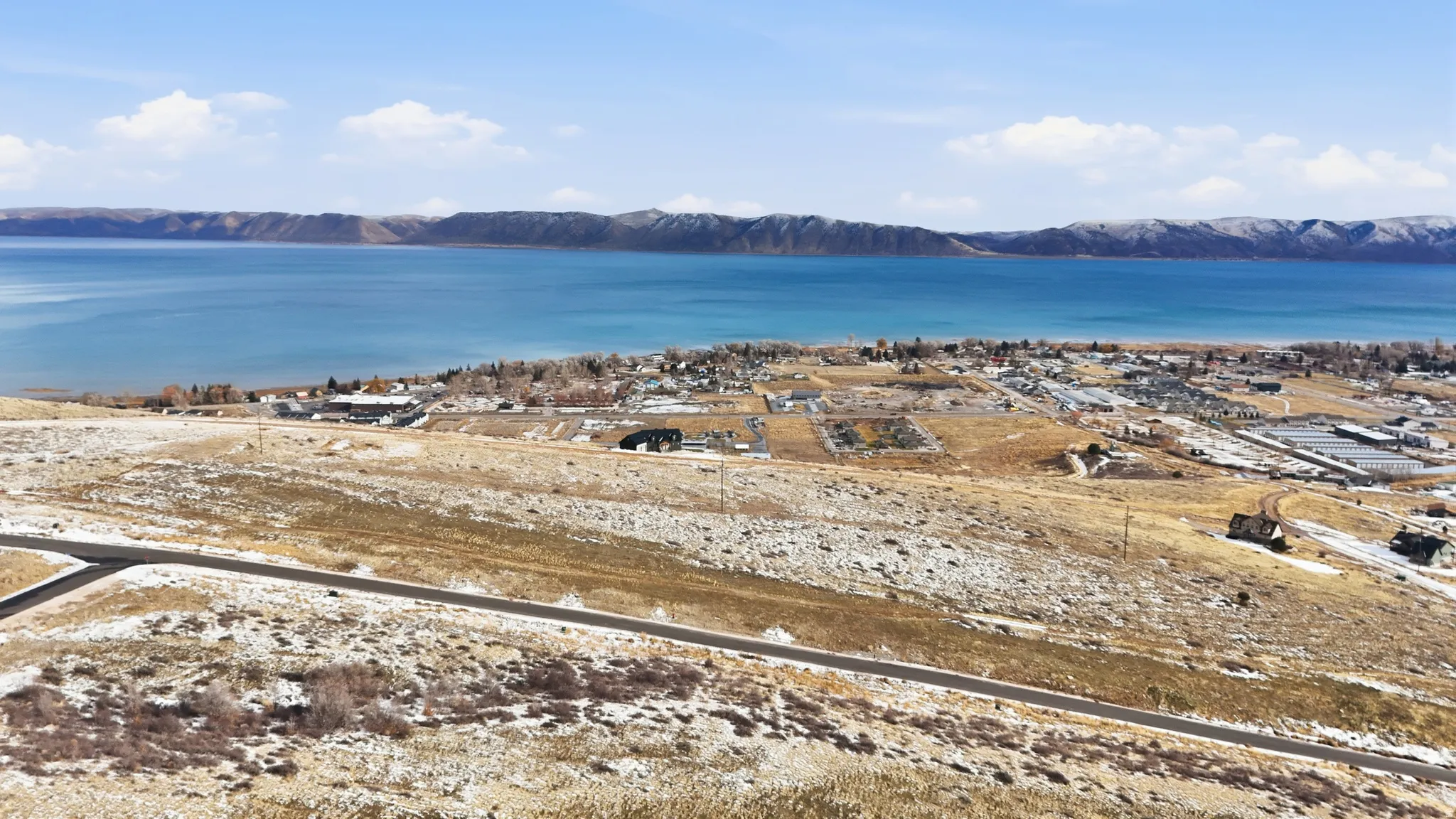Water view with a mountainous background