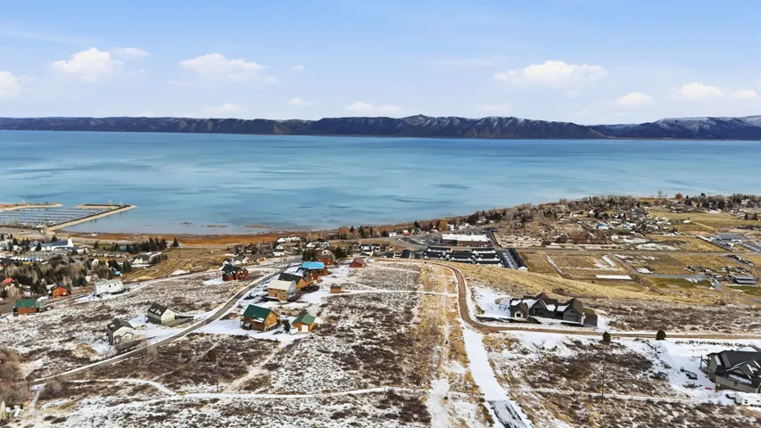 Drone / aerial view of a mountainous background