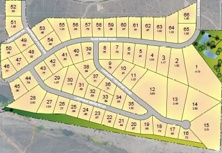 Map showing property parcels
