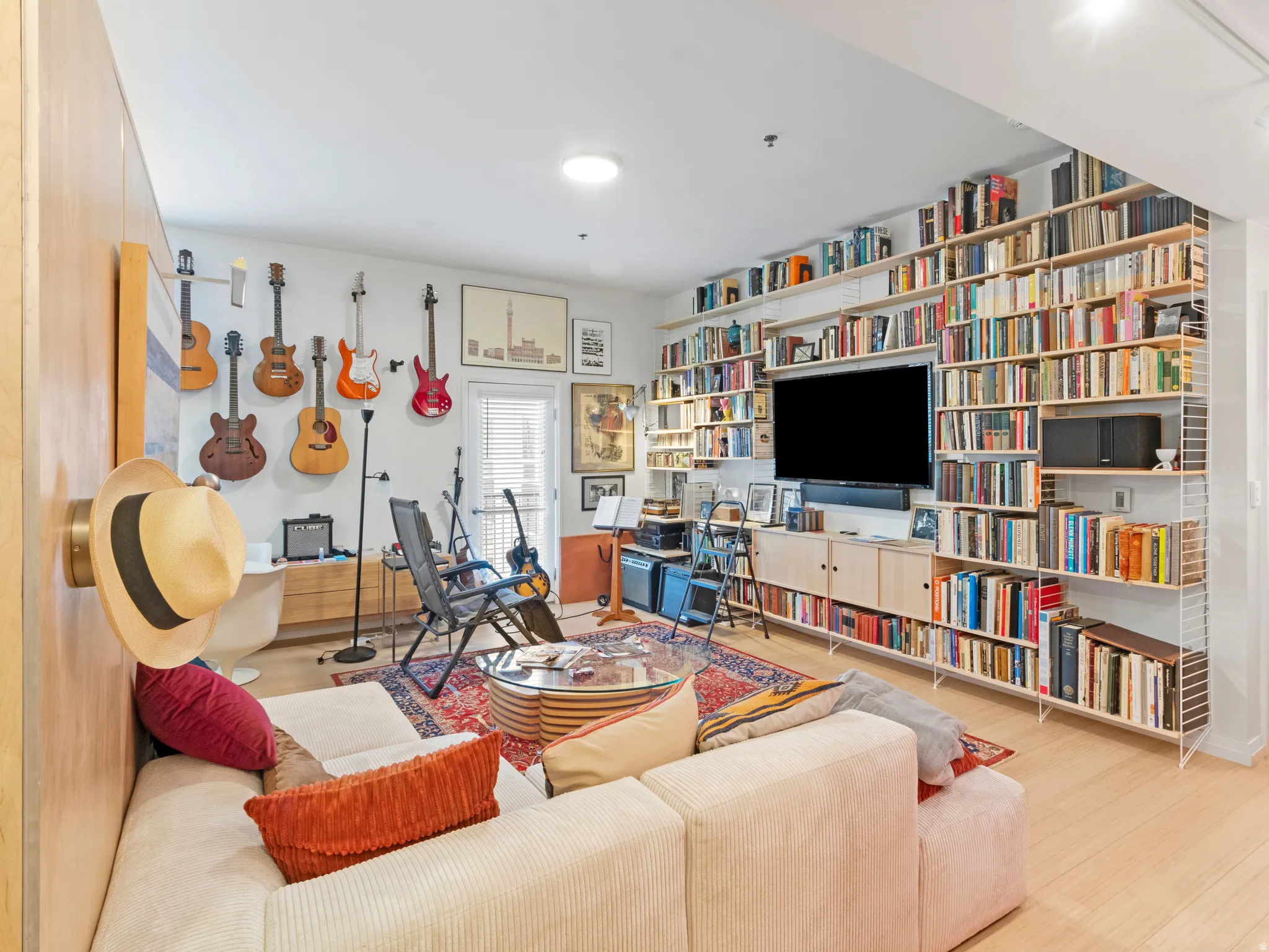 Living room featuring wood finished floors