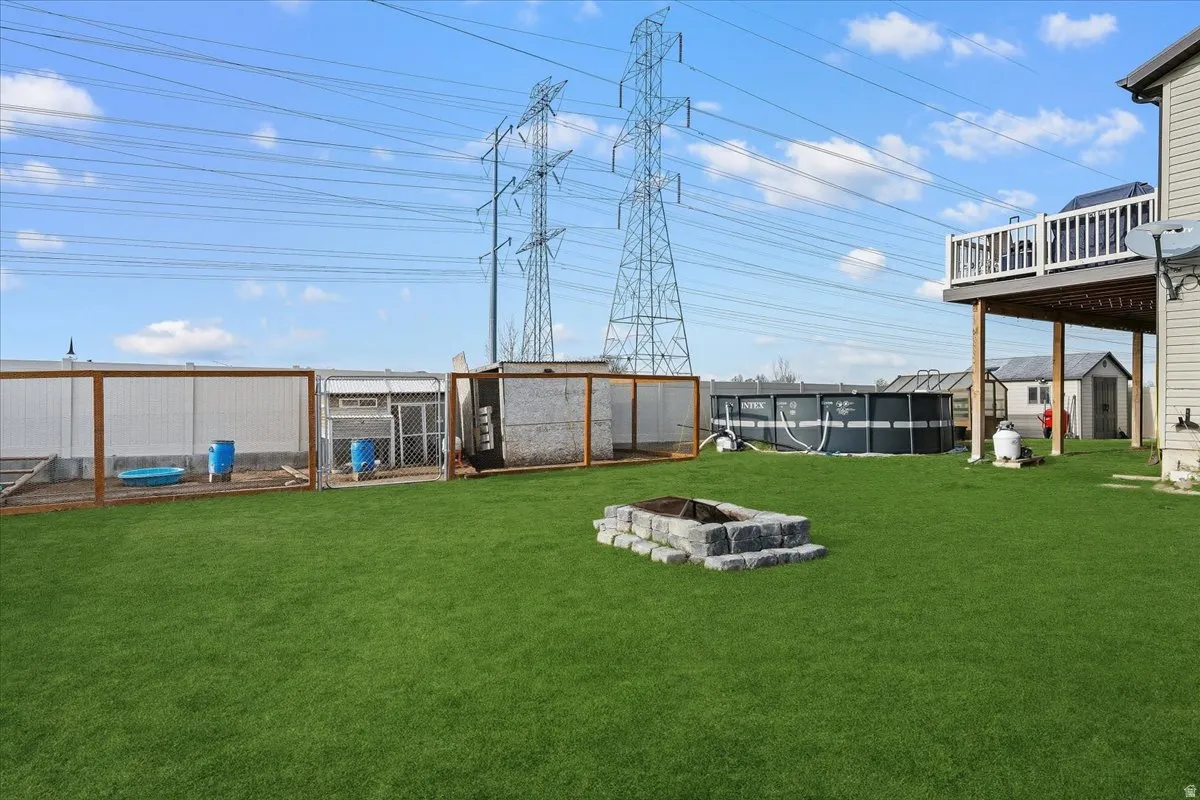 Firepit and chicken coop