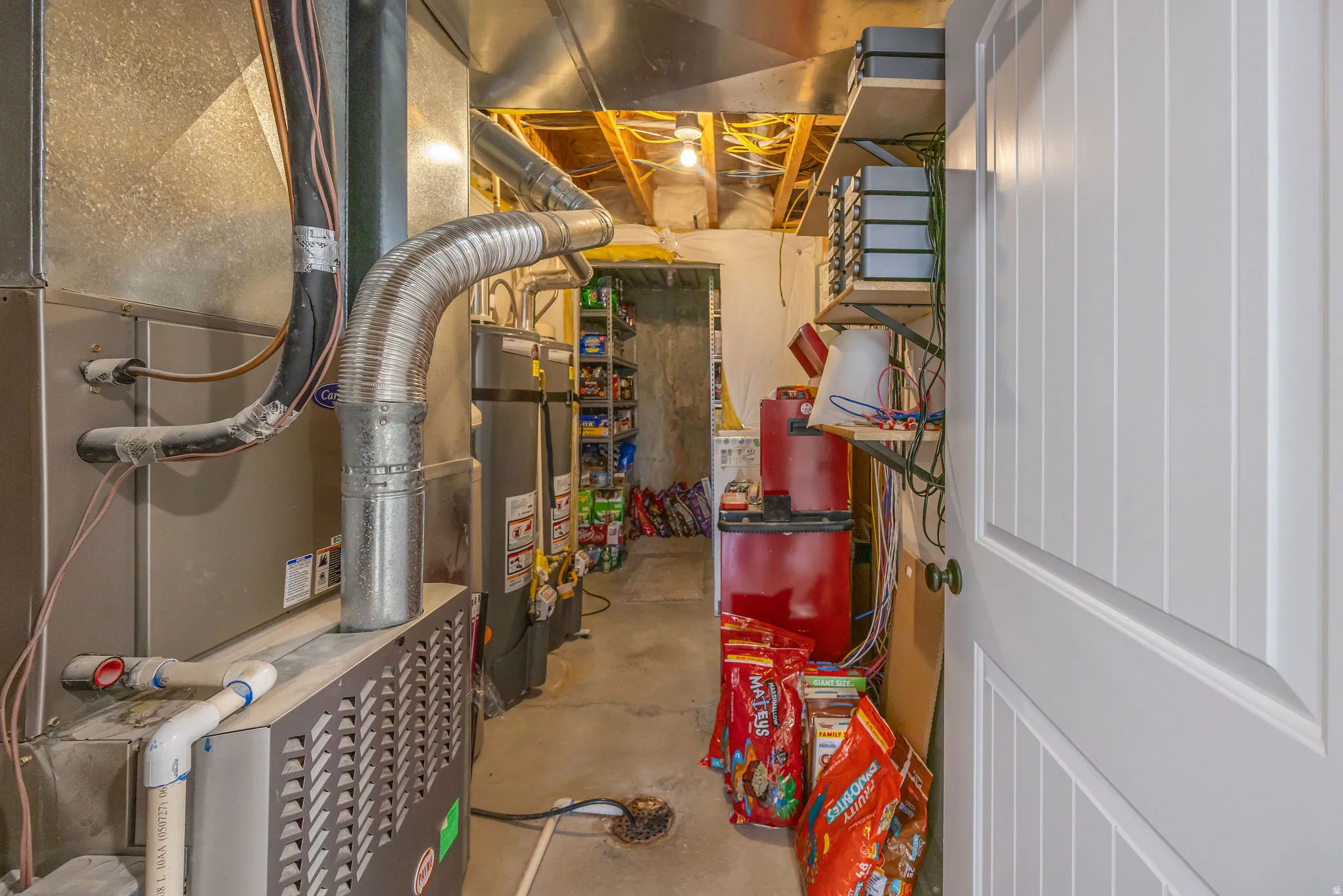 Utilities featuring heating unit and secured water heater