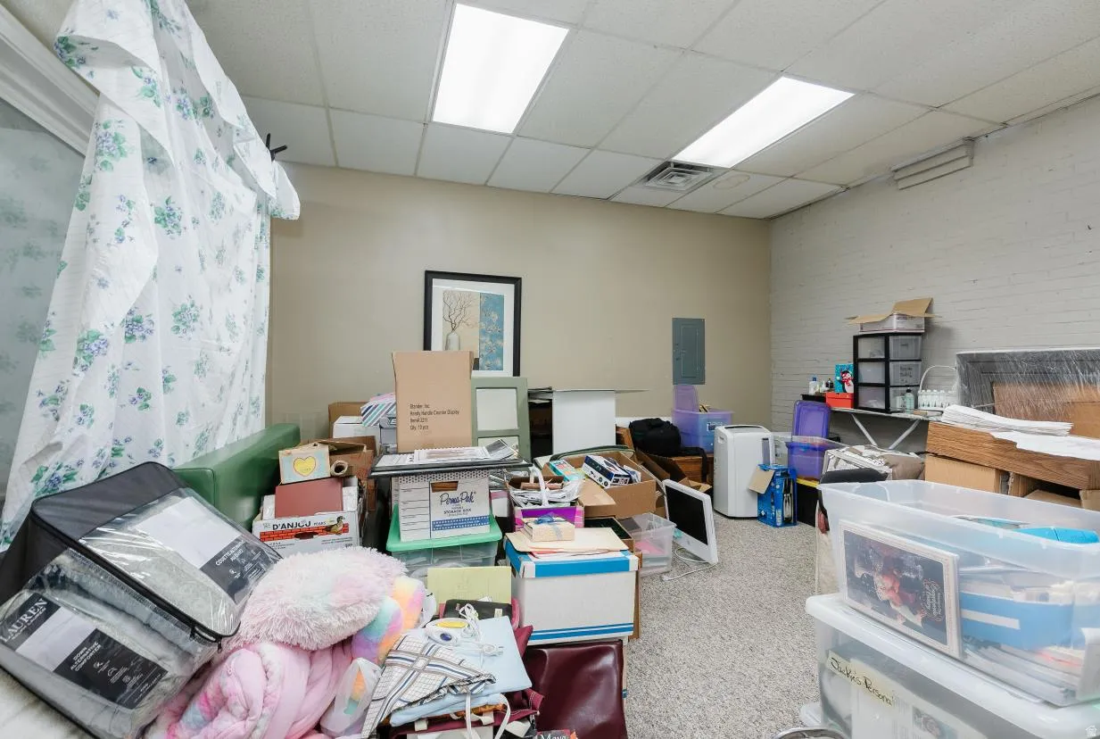 closed in office space room towards front of building