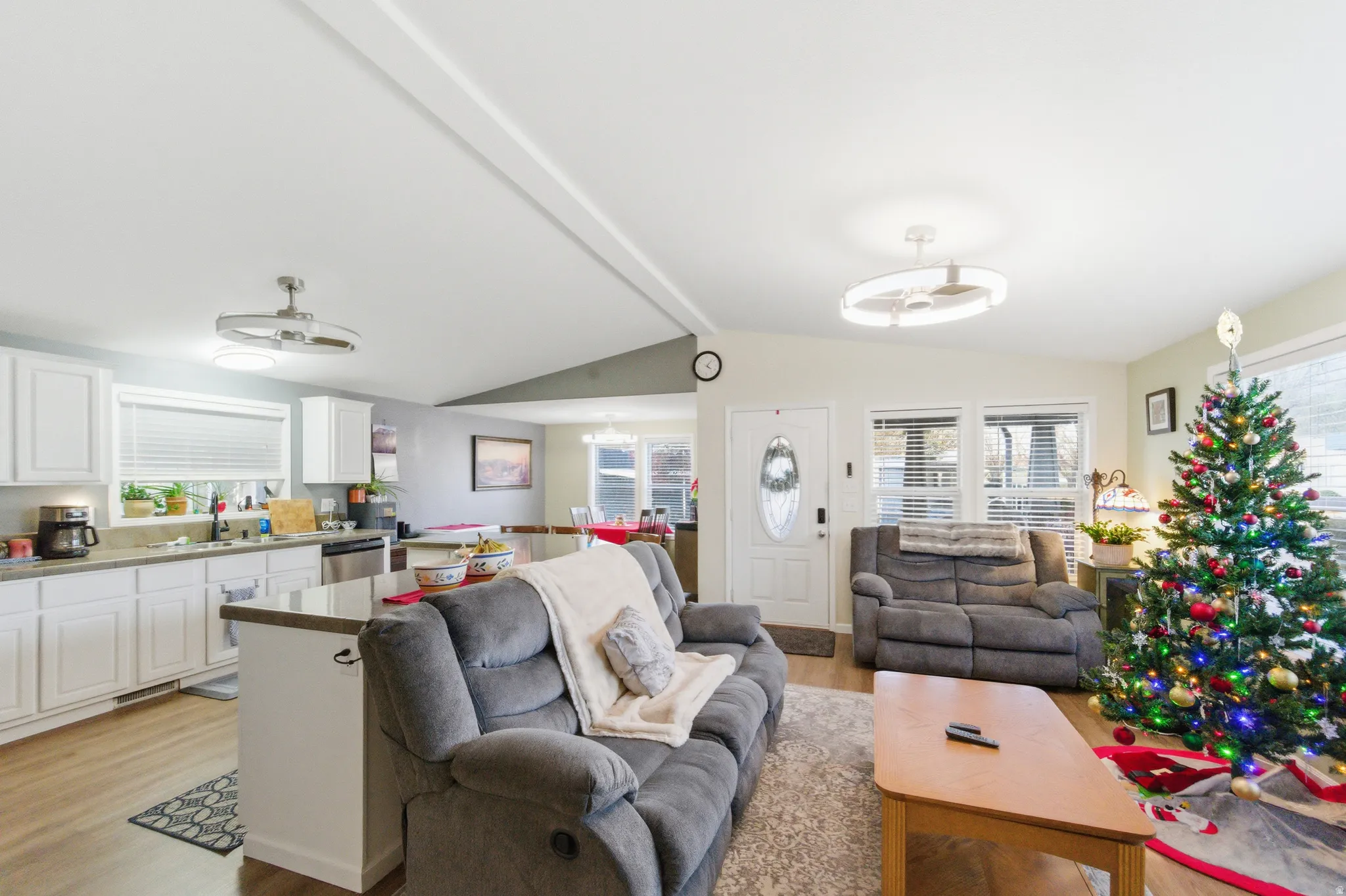 Living room featuring light wood-style floors