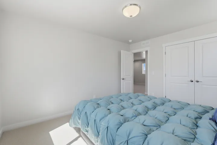 2nd Bedroom view 2 featuring light colored carpet and a closet