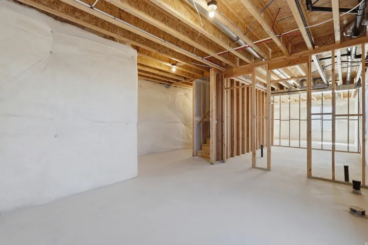 View of unfinished basement