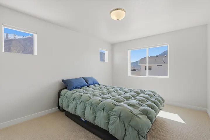 2nd Bedroom with light colored carpet