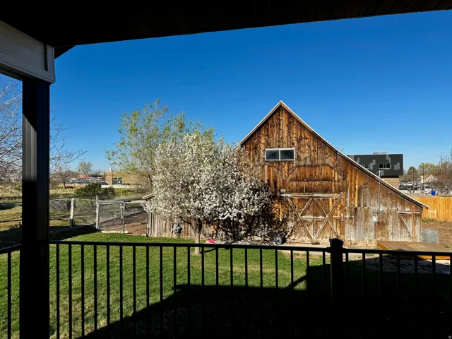 Balcony with a barn