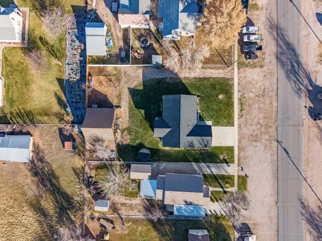 Aerial perspective of suburban area