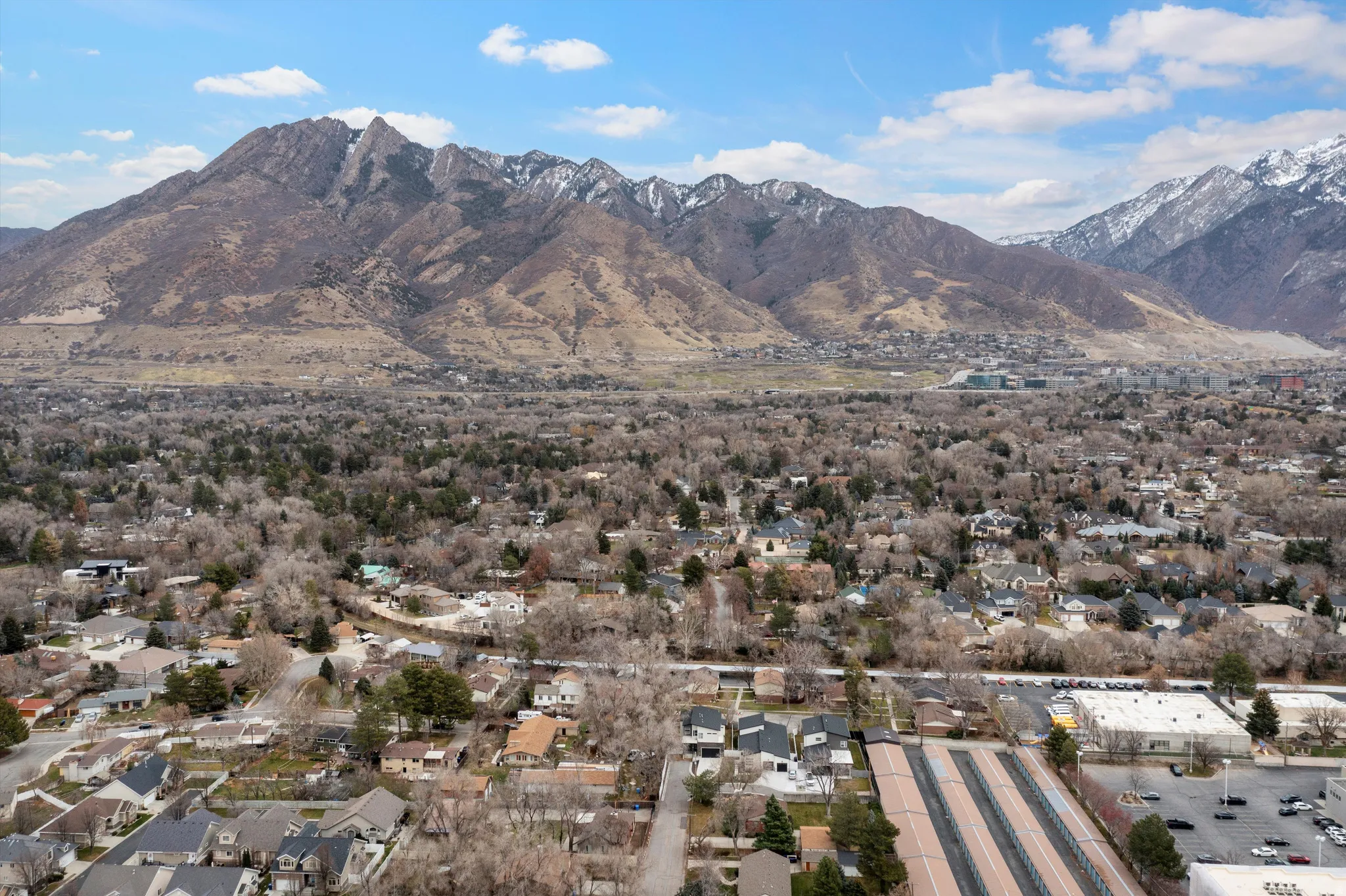 Mountain view with nearby suburban area