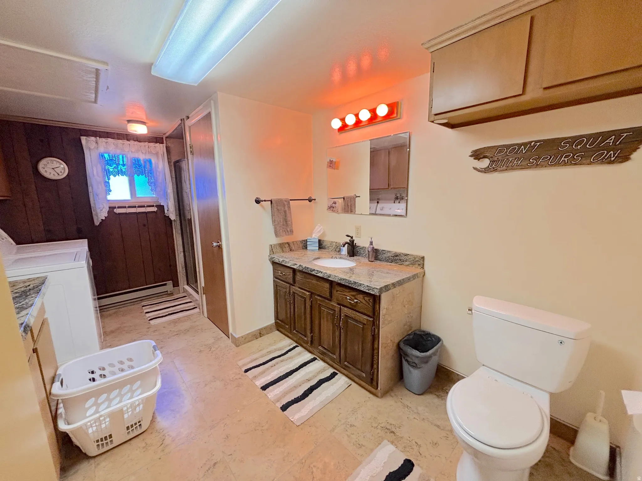 Basement bathroom and laundry
