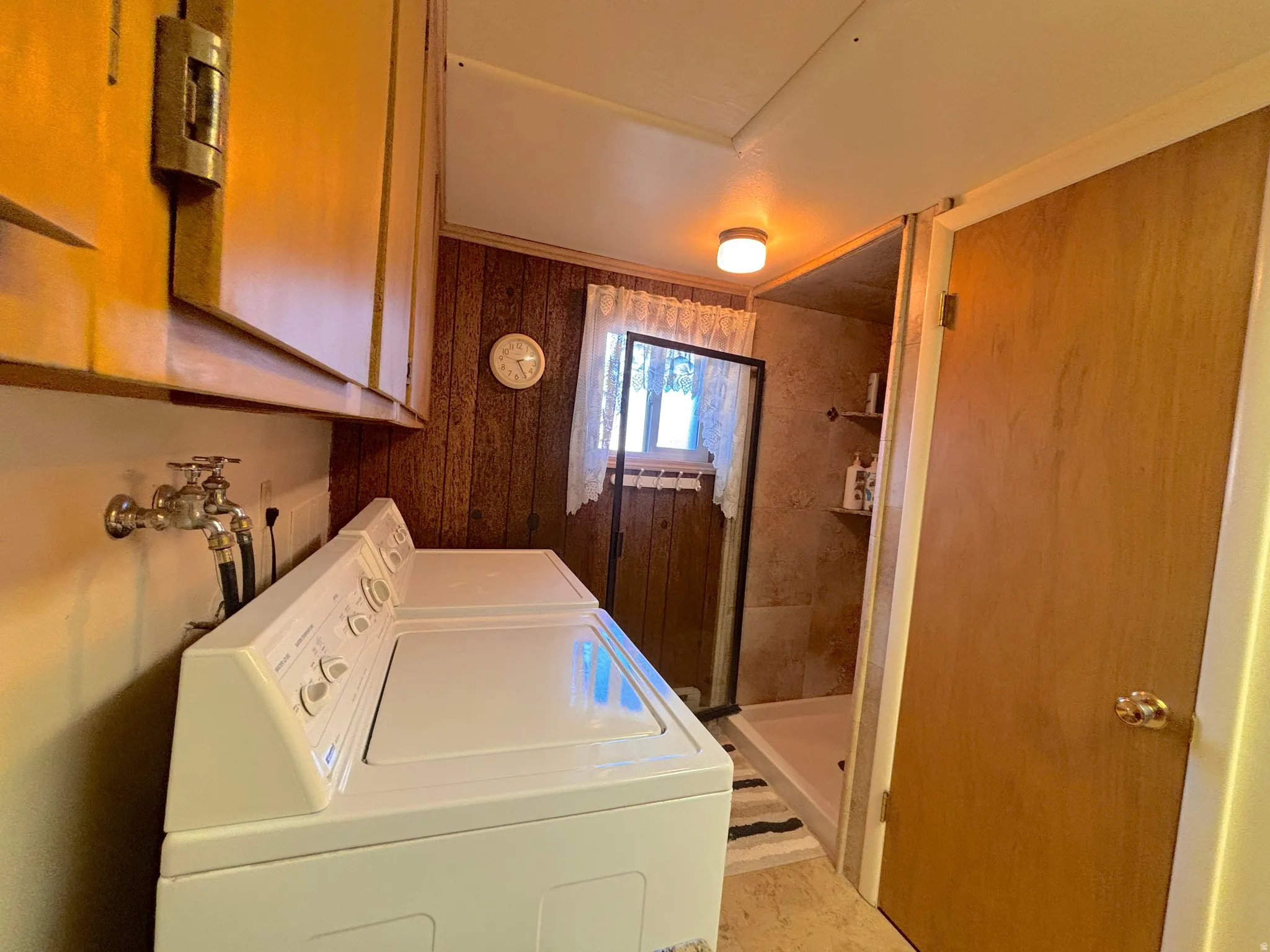 Basement bathroom and laundry