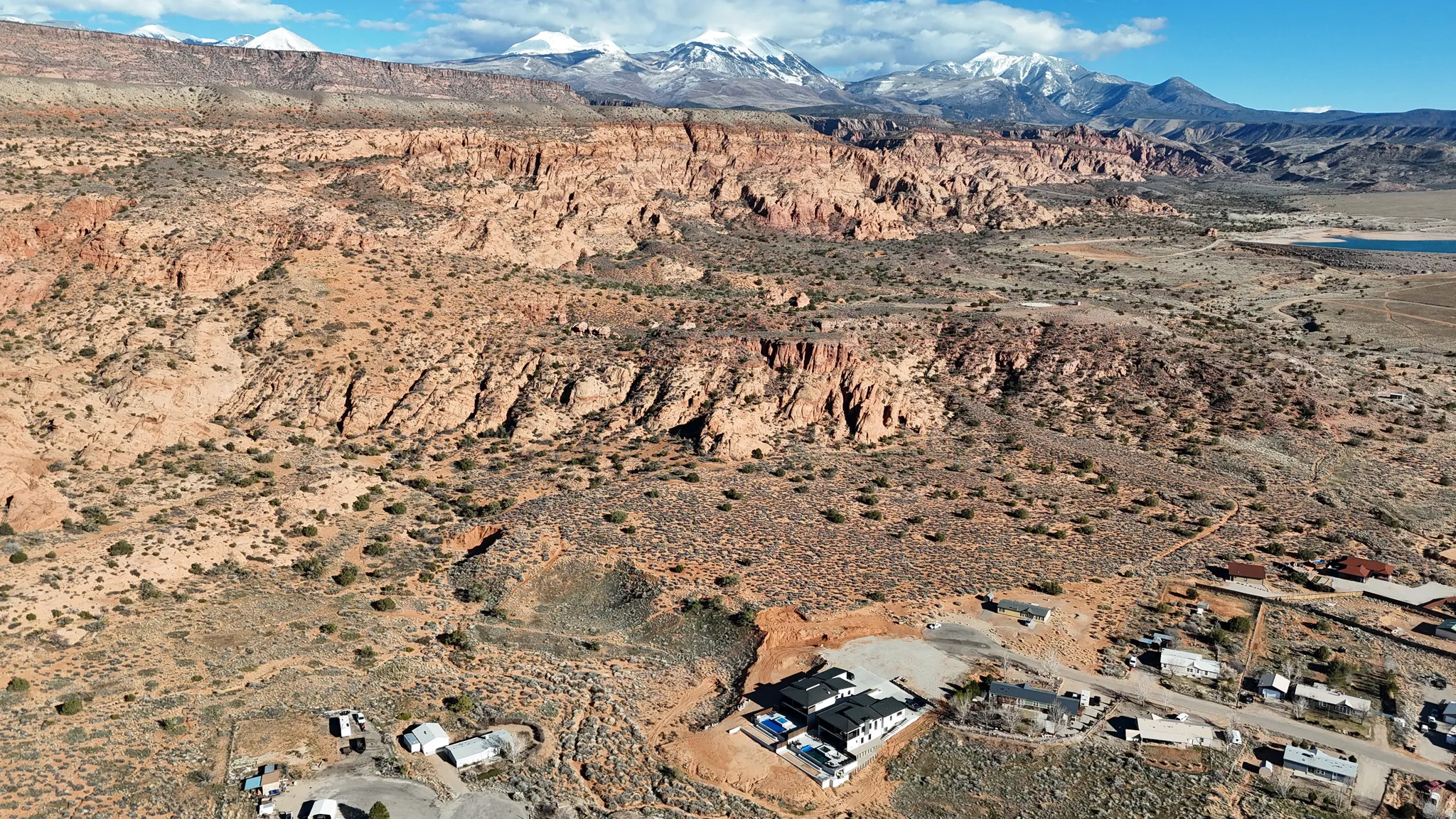 View of mountain background featuring a desert landscape