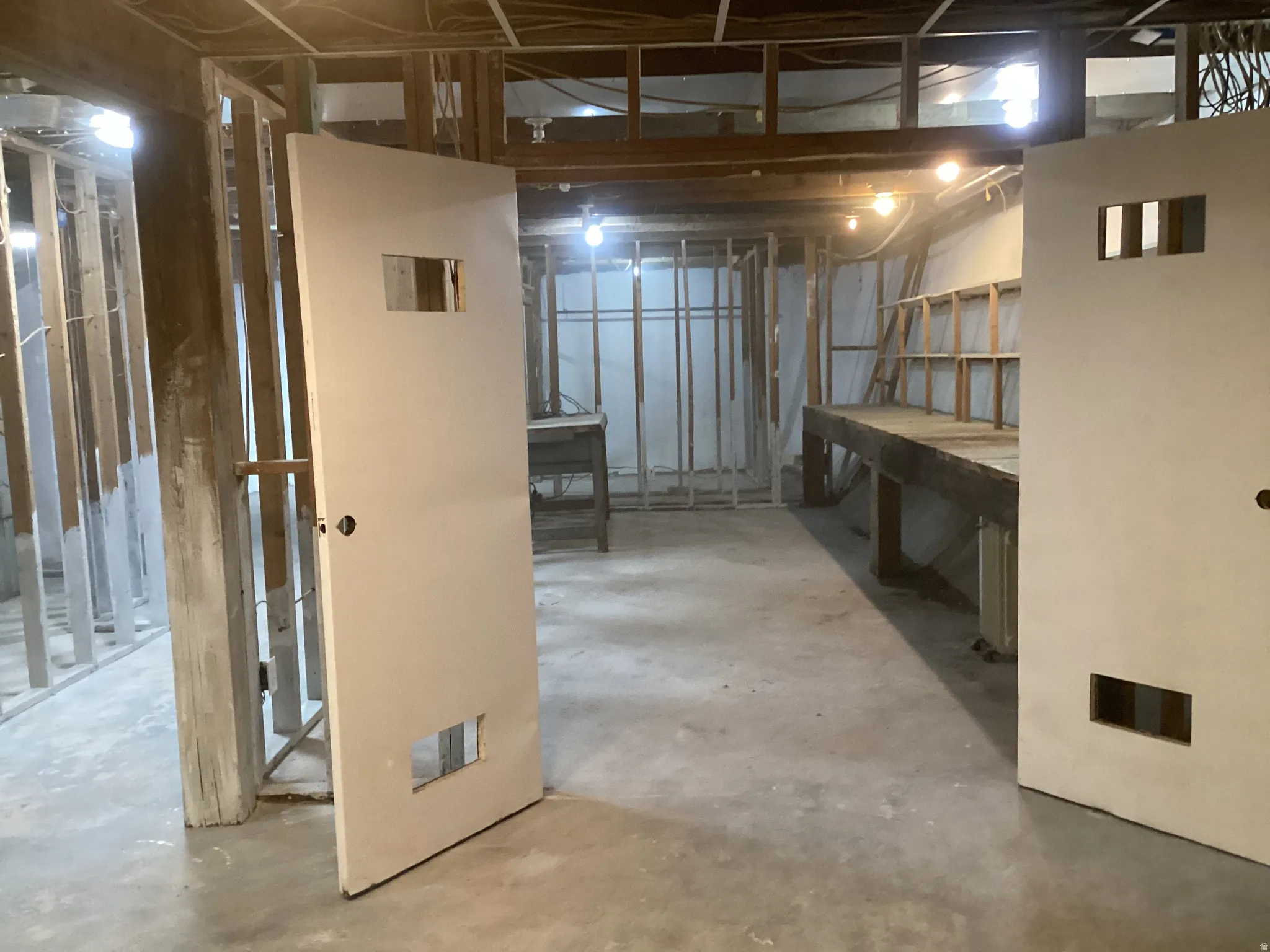 View of unfinished basement
