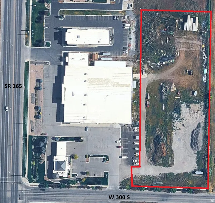Aerial view of property's location featuring property boundaries highlighted