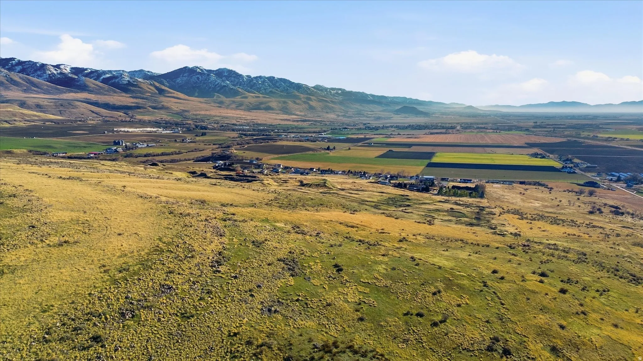 Mountain view with rural landscape