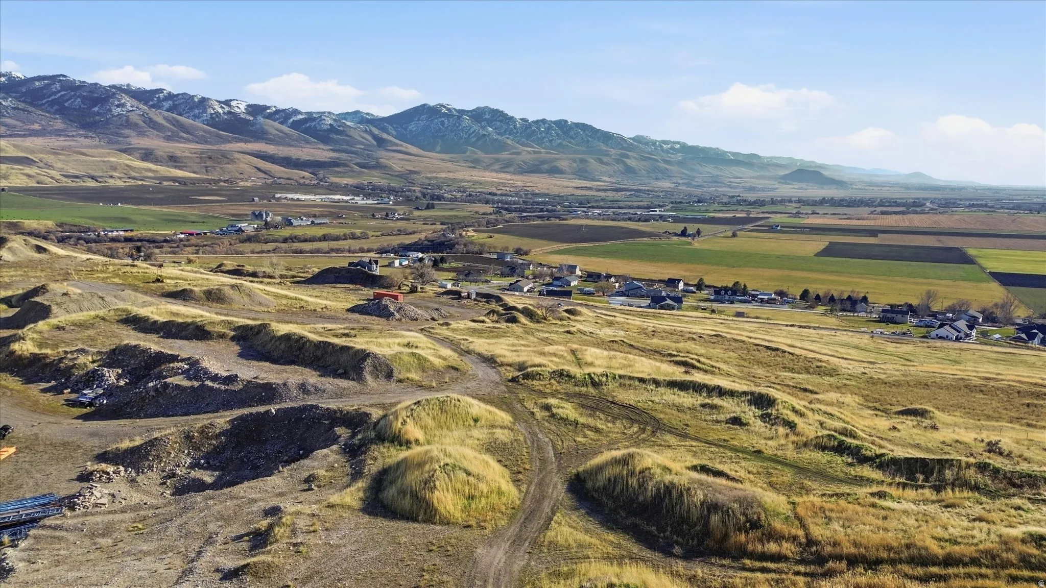 View of mountain background with rural landscape