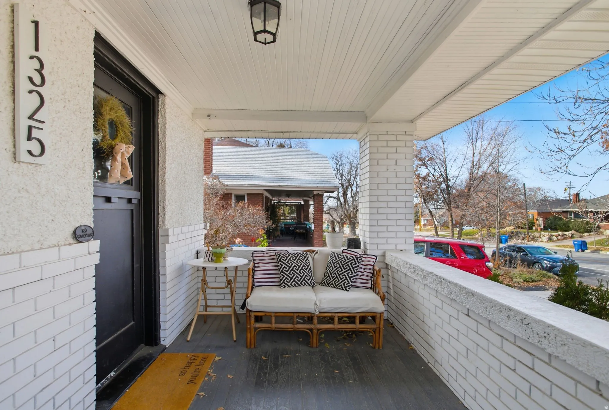 View of covered porch