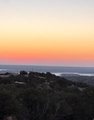 Aerial view at dusk of a water view