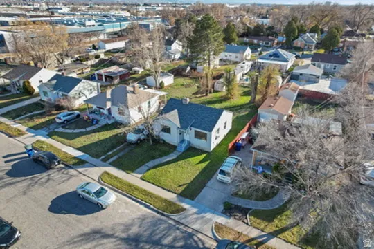 Aerial view of residential area