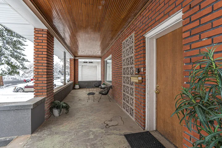 View of covered porch