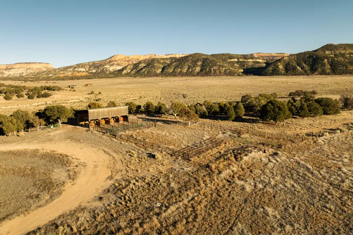Mountain view with rural landscape