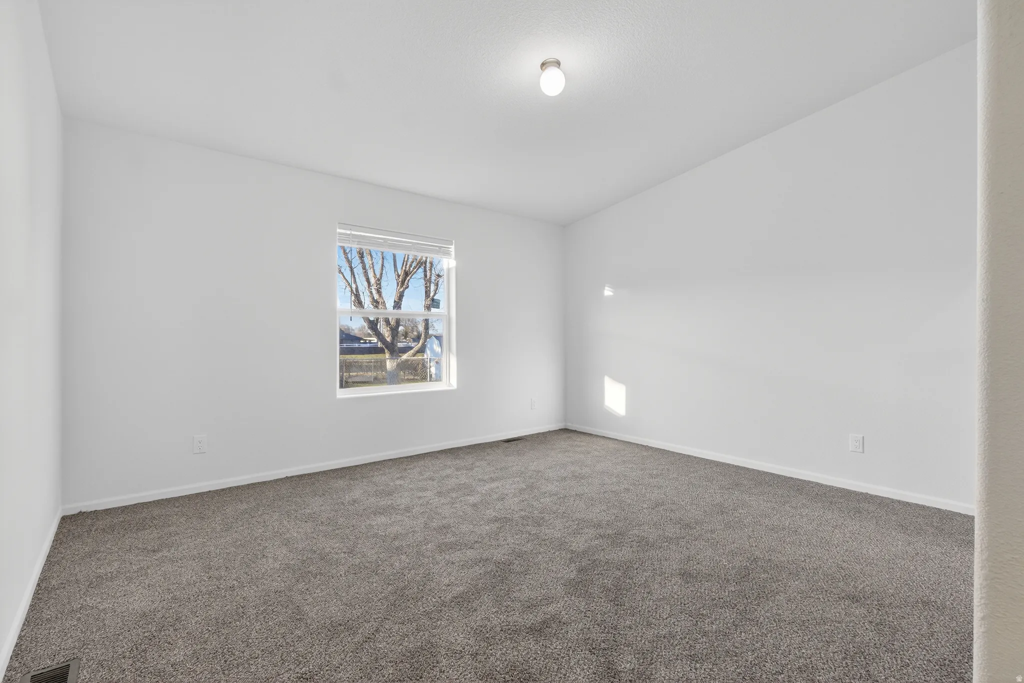 Unfurnished room with carpet floors and baseboards