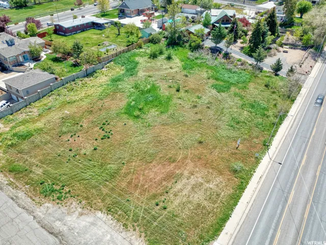 Aerial perspective of suburban area