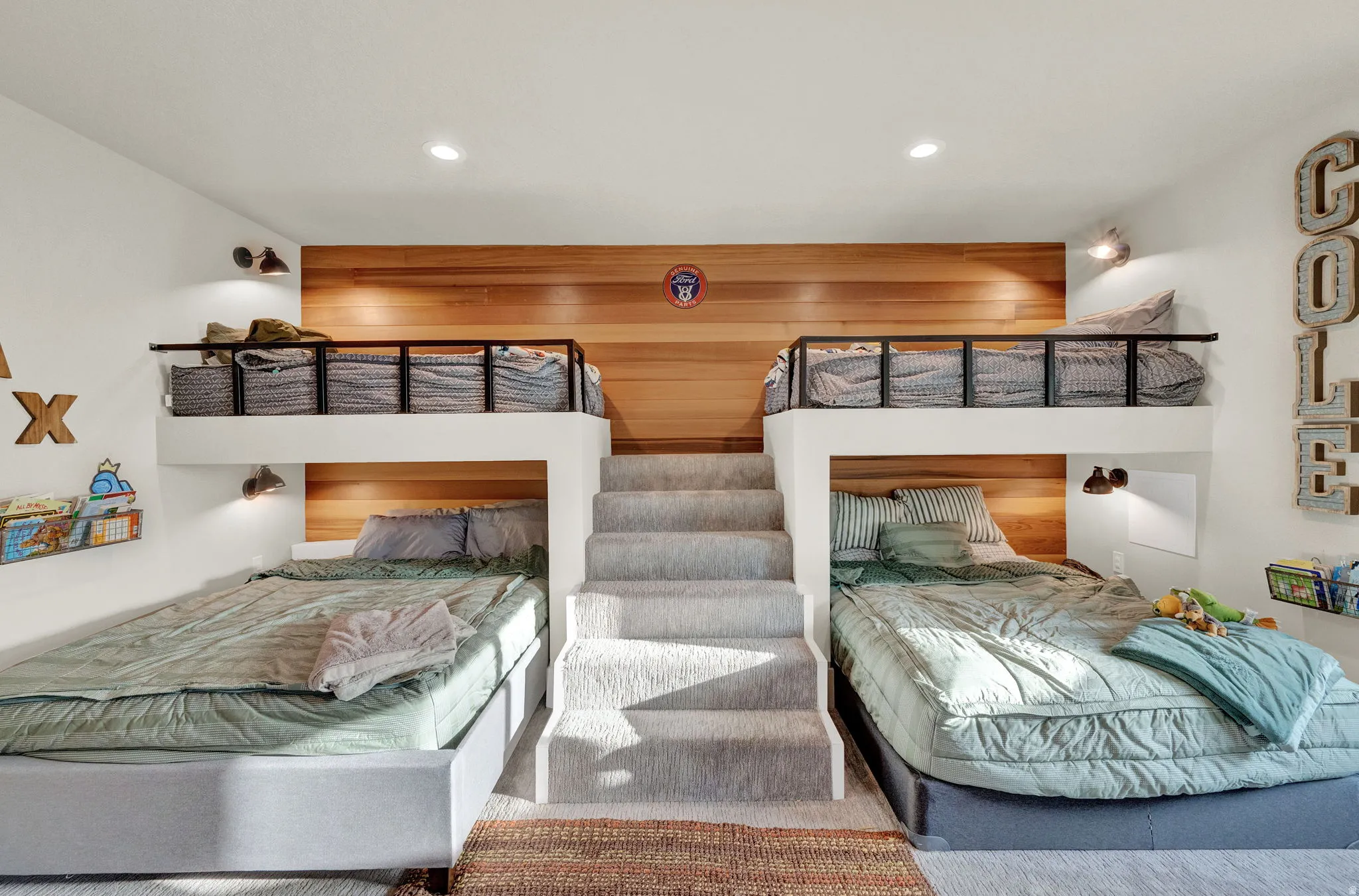 Bedroom with recessed lighting