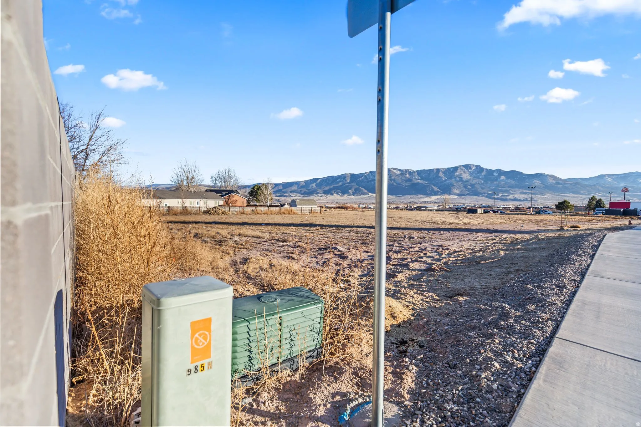 View of mountain background with rural landscape