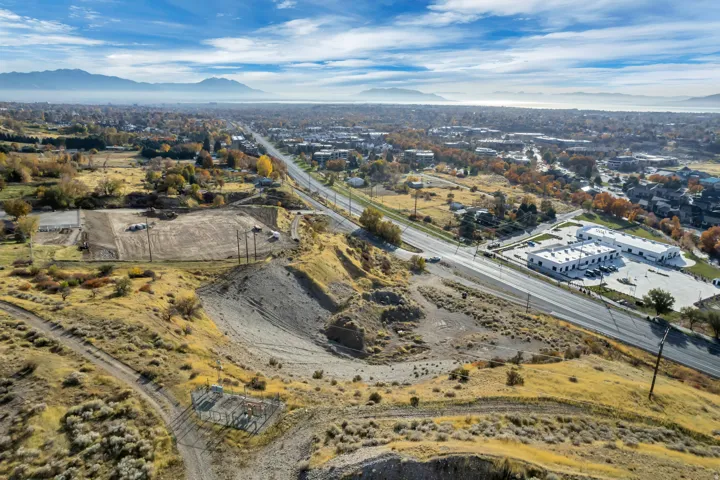 Drone / aerial view of a mountain backdrop